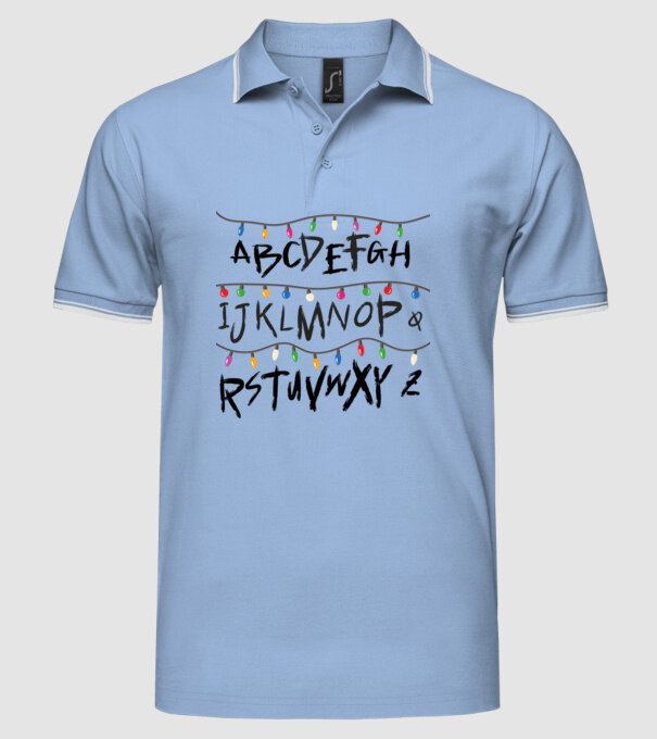 abcdef stanger things model albastru deschis pe tricou