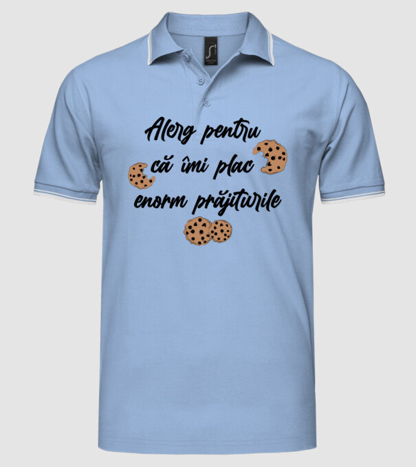 Alerg pentru că îmi plac enorm prăjiturile model albastru deschis pe tricou