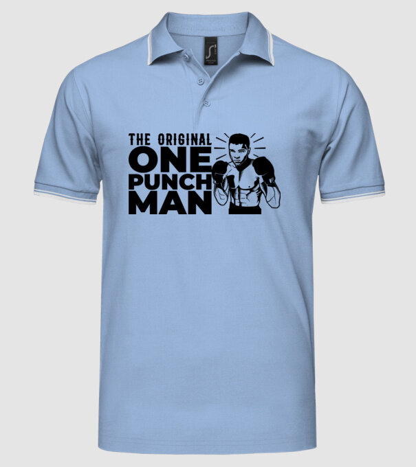 Ali the original one punch man model albastru deschis pe tricou