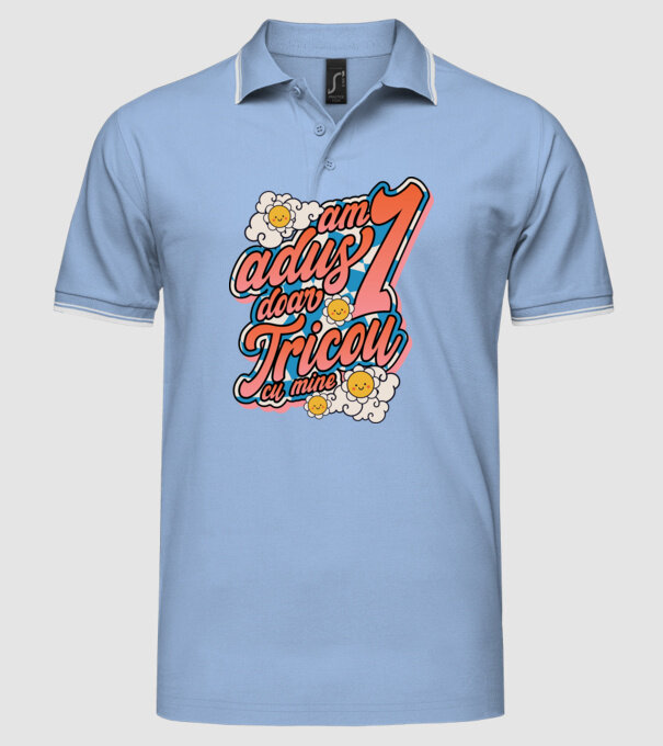 Am adus doar un tricou cu mine! model albastru deschis pe tricou