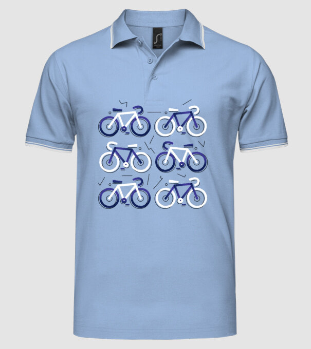 Bikes model albastru deschis pe tricou
