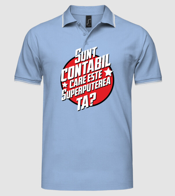 sunt contabil, care este superputerea ta? model albastru deschis pe tricou