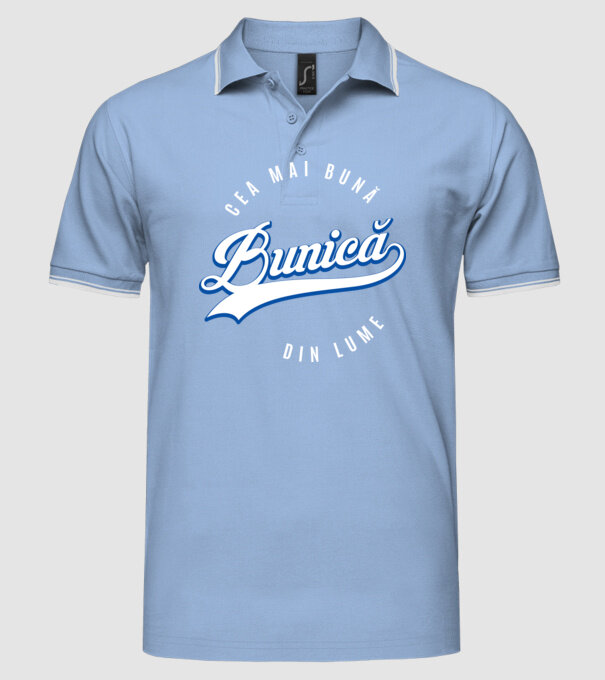 Cea mai bună BUNICĂ din lume model albastru deschis pe tricou