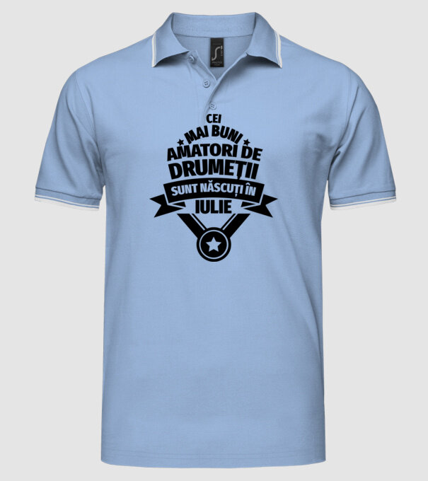 Cei mai buni amatori de drumeții sunt născuți în Iulie model albastru deschis pe tricou
