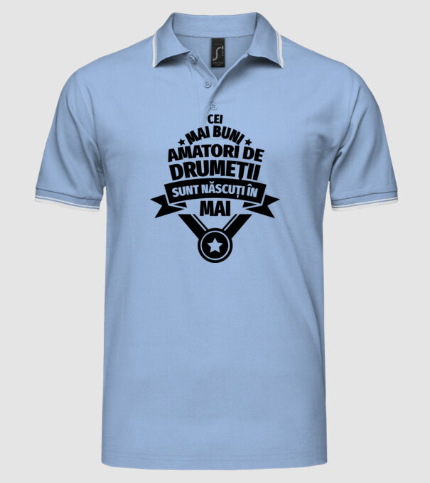 Cei mai buni amatori de drumeții sunt născuți în Mai model albastru deschis pe tricou