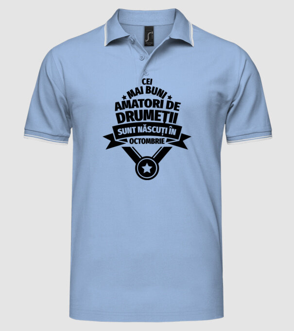 Cei mai buni amatori de drumeții sunt născuți în Octombrie model albastru deschis pe tricou