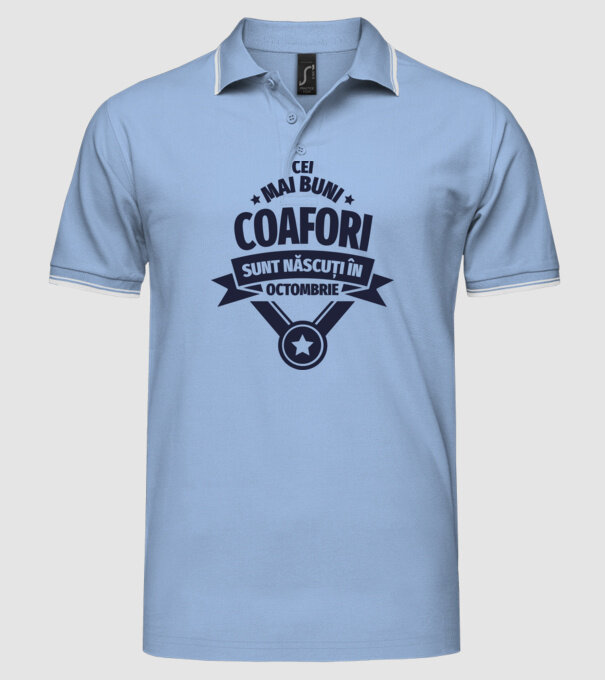 Cei mai buni coafori sunt născuți în Octombrie model albastru deschis pe tricou