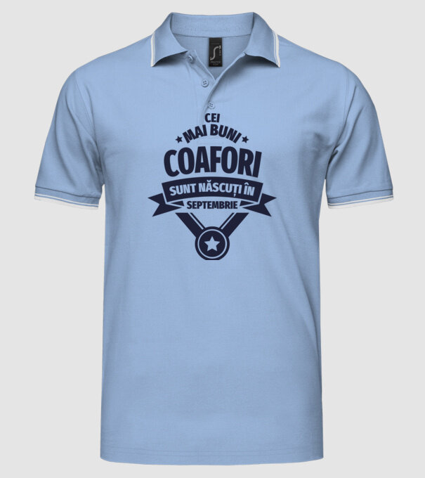 Cei mai buni coafori sunt născuți în Septembrie model albastru deschis pe tricou