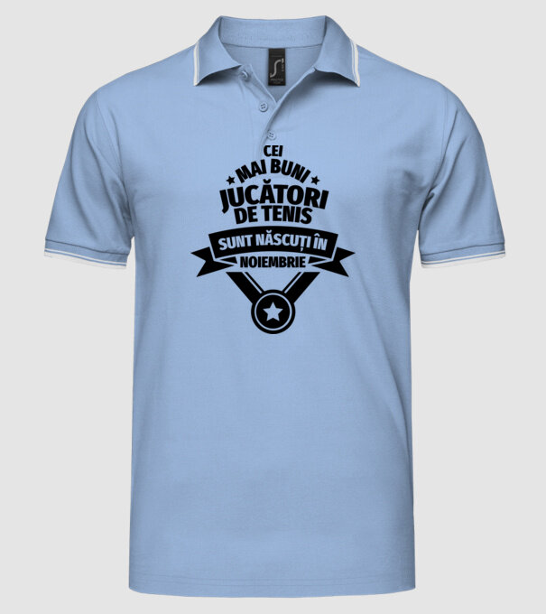 Cei mai buni jucători de tenis sunt născuți în Noiembrie model albastru deschis pe tricou