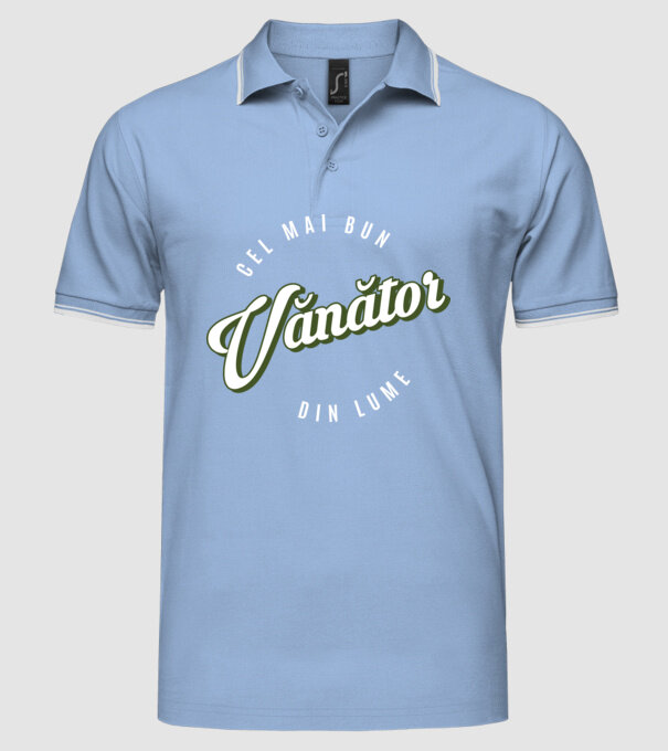 Cel mai bun Vănător din lume model albastru deschis pe tricou