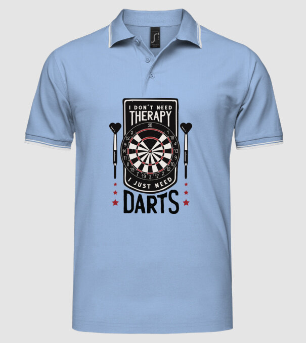 Darts Therapy model albastru deschis pe tricou
