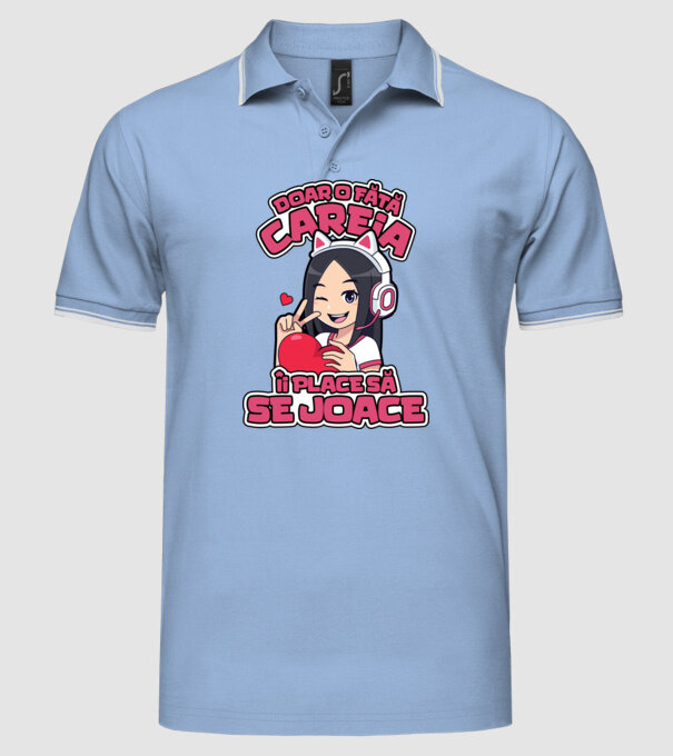 doar o fată căreia îi place să se joace model albastru deschis pe tricou