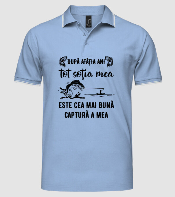 după atâția ani, tot soția mea este cea mai bună captură a mea D9914124 model albastru deschis pe tricou