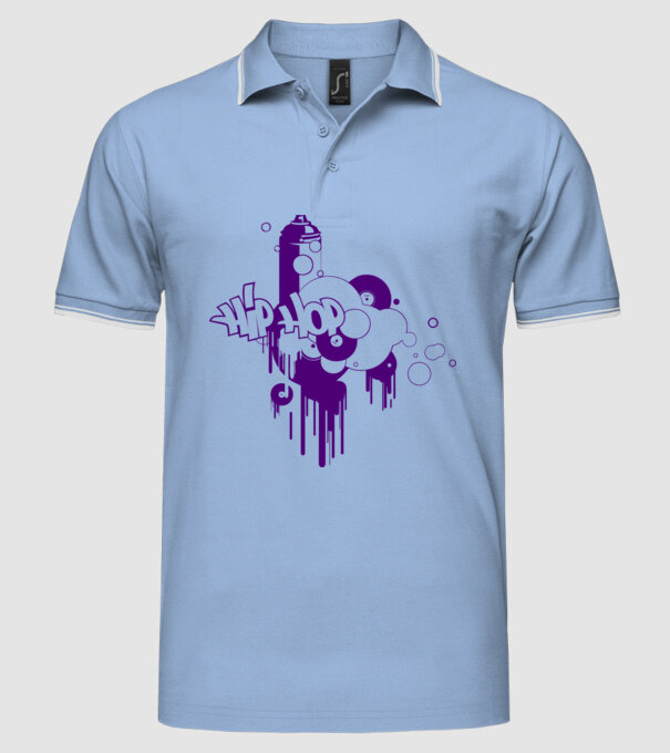 hip hop model albastru deschis pe tricou