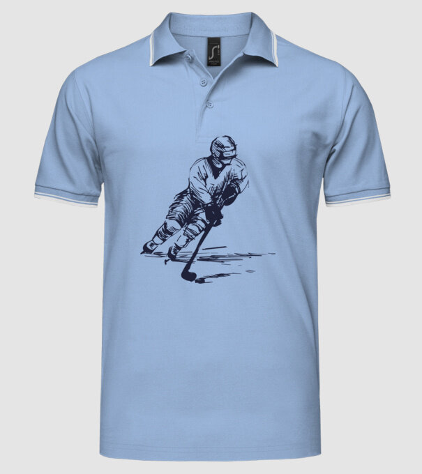 Hockey player model albastru deschis pe tricou
