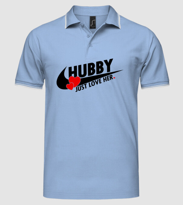 Hubby Just love her model albastru deschis pe tricou