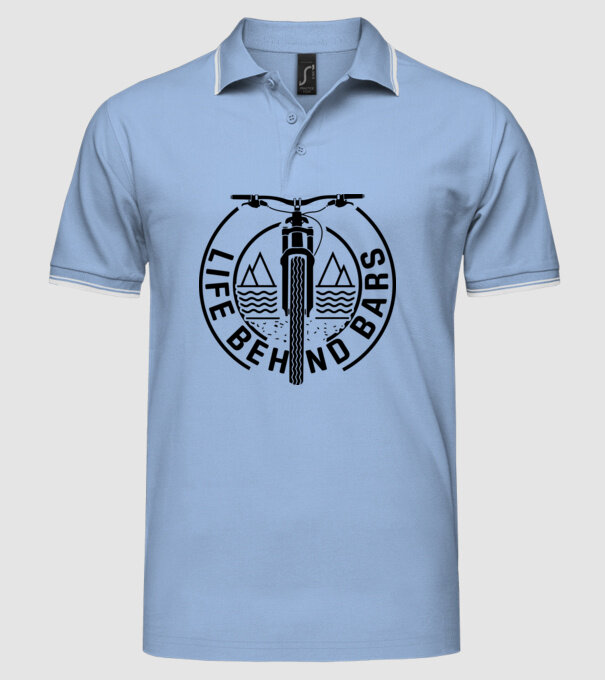 Life behind bars model albastru deschis pe tricou