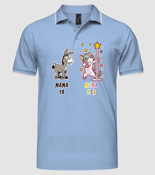 mama ta - mama mea model albastru deschis pe tricou