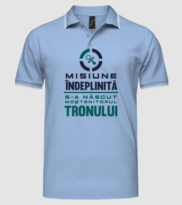 Misiune îndeplinită model albastru deschis pe tricou