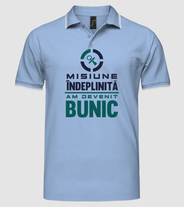 Misiune îndeplinită - am devenit bunic model albastru deschis pe tricou