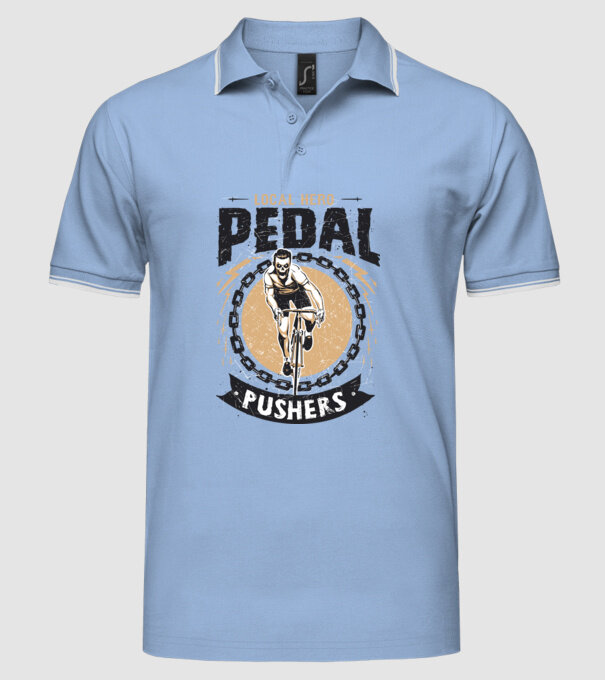 Pedal Pushers model albastru deschis pe tricou