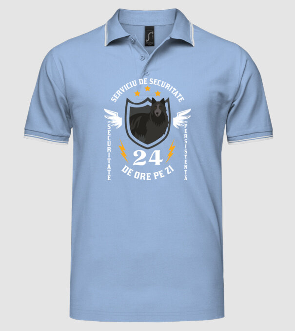 serviciu de securitate - securitate - persistență - 24 de ore pe zi model albastru deschis pe tricou