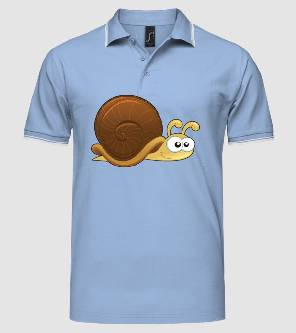 Snail model albastru deschis pe tricou