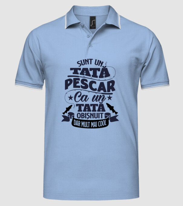Sunt un Tata pescar model albastru deschis pe tricou