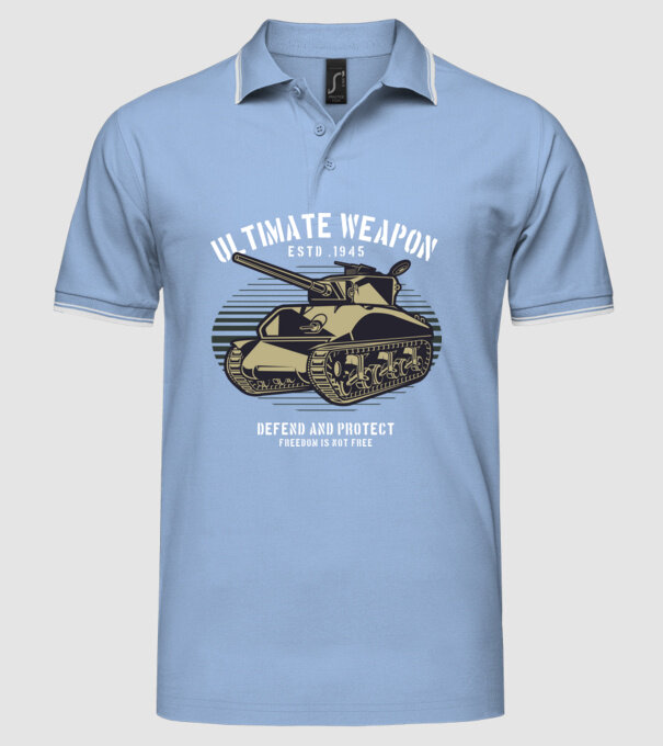 Tancuri model albastru deschis pe tricou