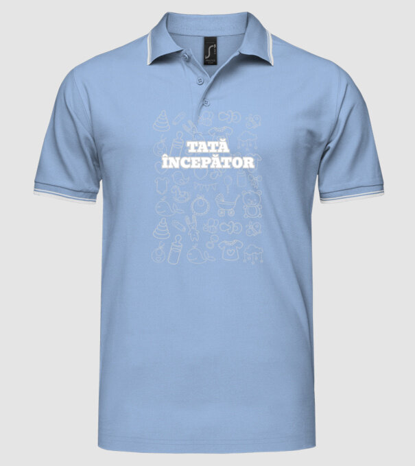 Tată începător model albastru deschis pe tricou