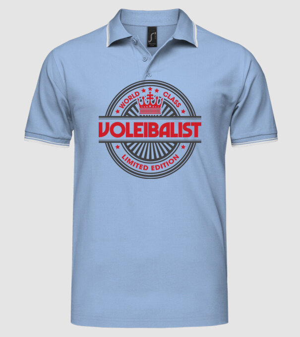 voleibalist model albastru deschis pe tricou