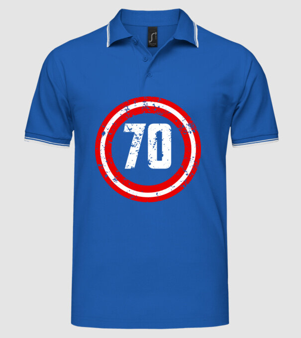 Birthday captain 70 Years old model albastru regal pe tricou
