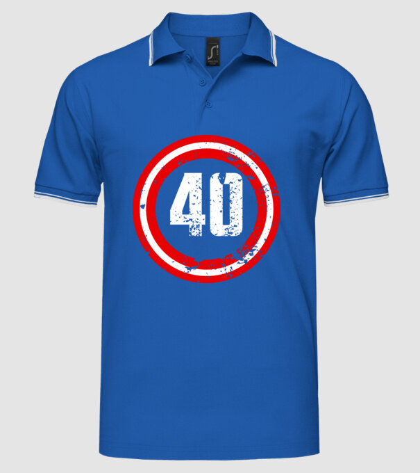 Birthday captain 40 Years old model albastru regal pe tricou