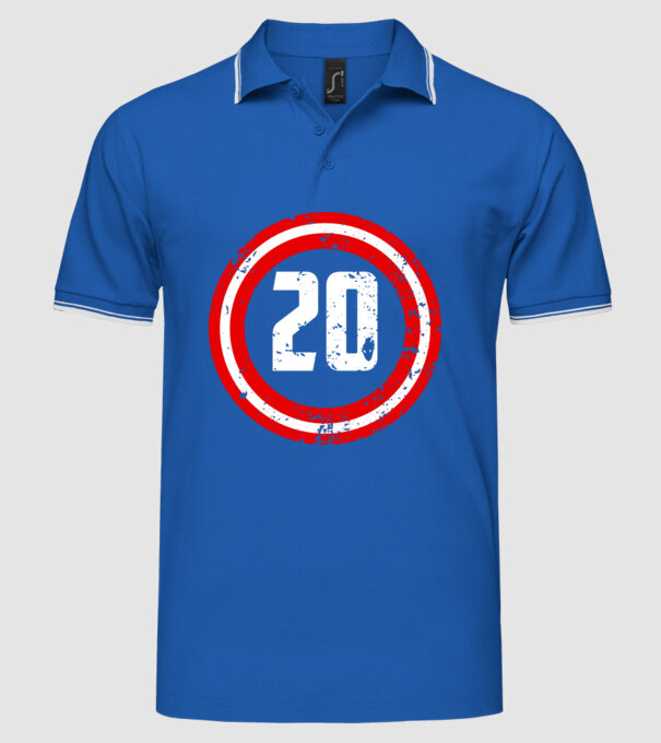 Birthday captain 20 Years old model albastru regal pe tricou