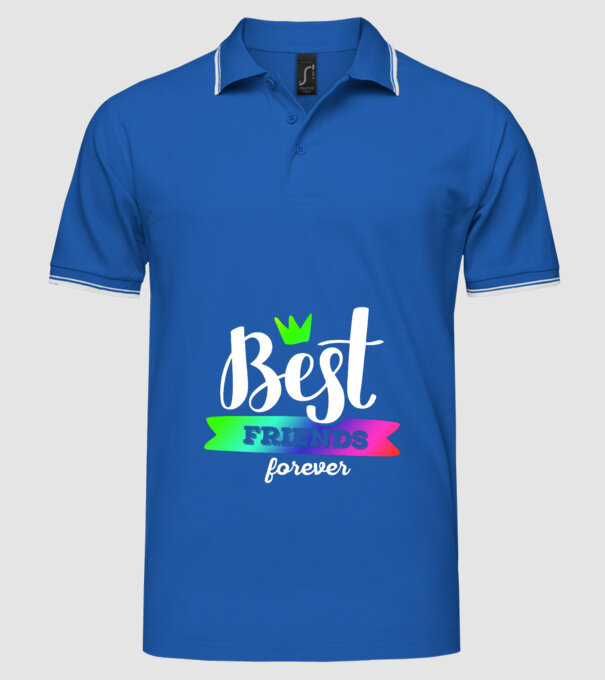 Best friends forever model albastru regal pe tricou