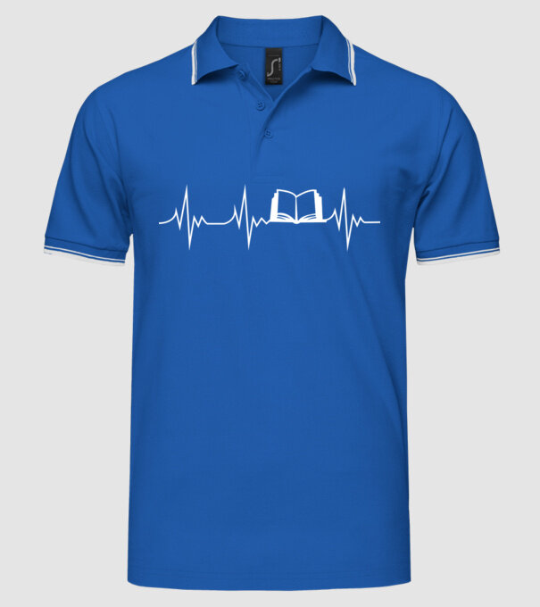 book ekg model albastru regal pe tricou