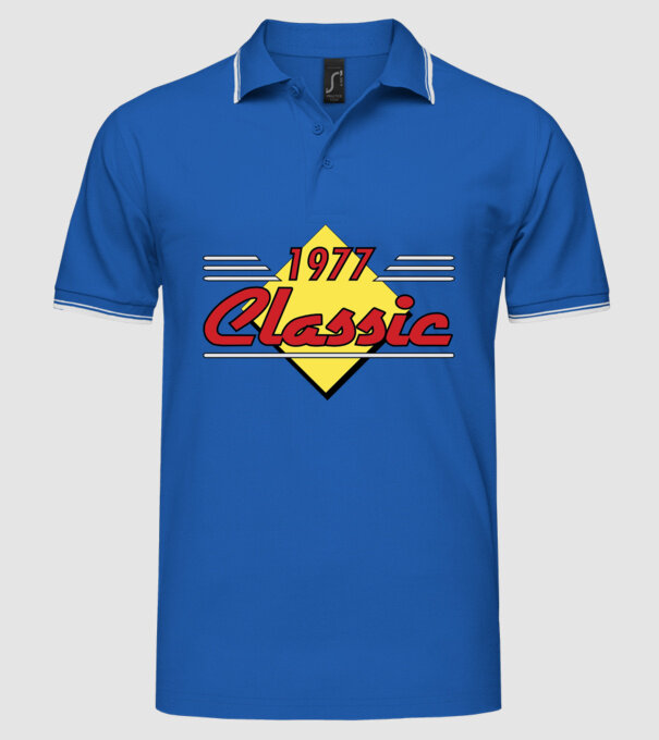 Classic - 1977 model albastru regal pe tricou