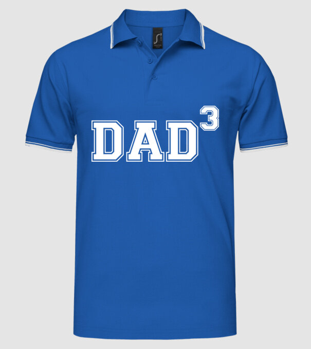 Dad for three model albastru regal pe tricou
