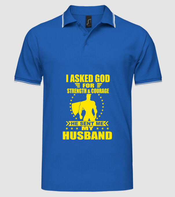 I-am cerut lui Dumnezeu putere și curaj soț eng model albastru regal pe tricou