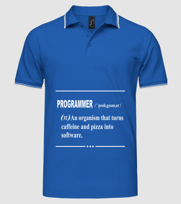 Programmer model albastru regal pe tricou