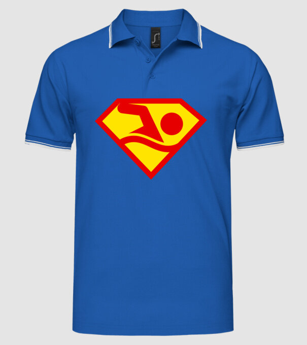 Supersportiv ÎNOTĂTOR model albastru regal pe tricou
