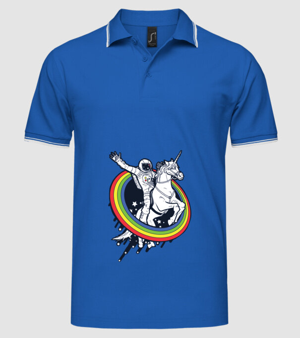 Unicorn Spaceman model albastru regal pe tricou