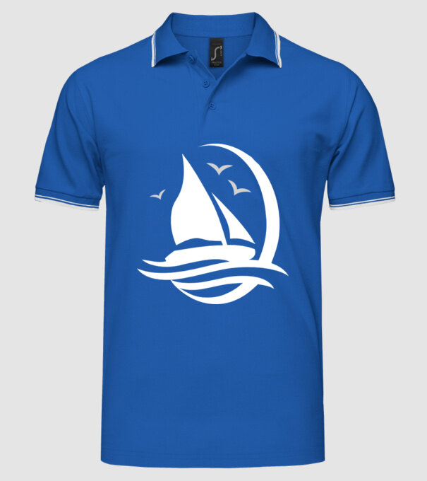 navă model albastru regal pe tricou