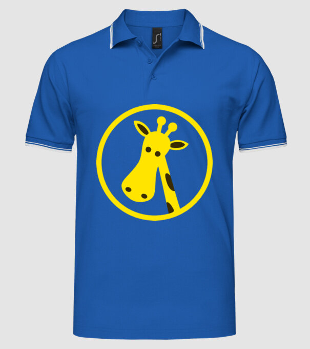 Girafă model albastru regal pe tricou