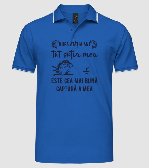după atâția ani, tot soția mea este cea mai bună captură a mea model albastru regal pe tricou
