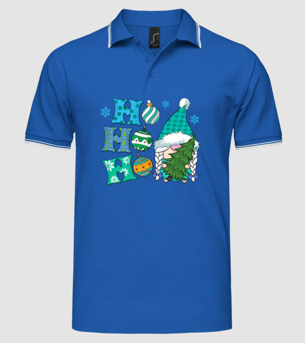 Ho-ho-ho gnome model albastru regal pe tricou