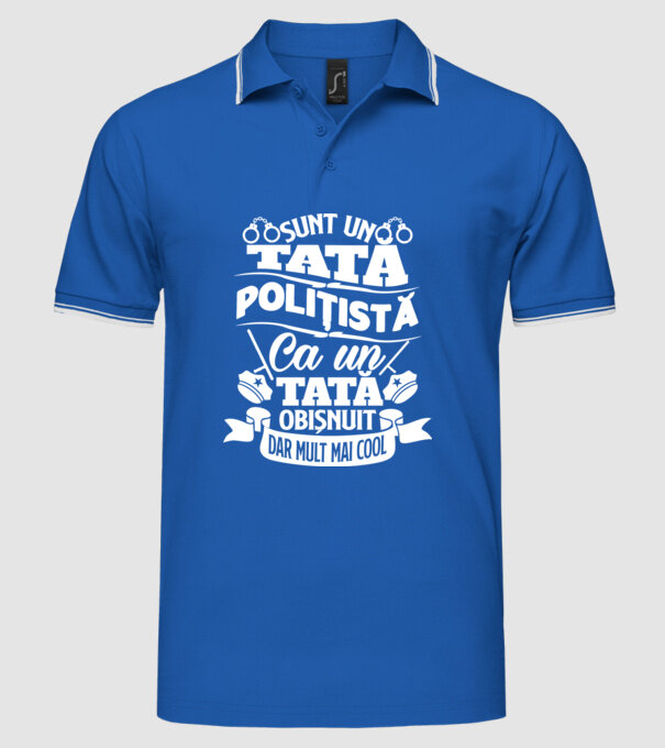 Sunt un tată polițist model albastru regal pe tricou