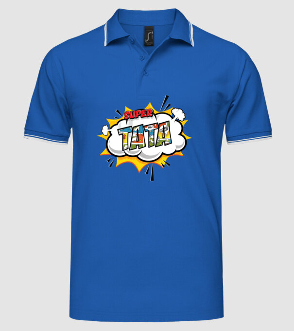 Super tata model albastru regal pe tricou
