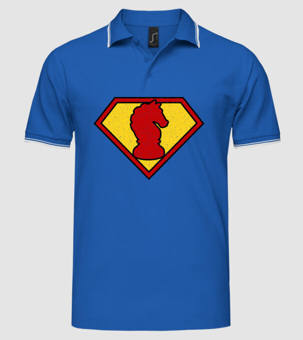 SuperChess cal de șah model albastru regal pe tricou