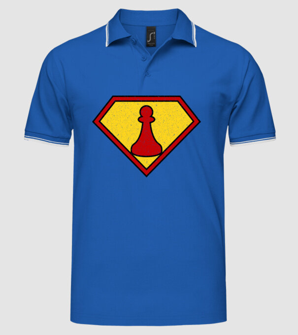 SuperChess pion de șah model albastru regal pe tricou